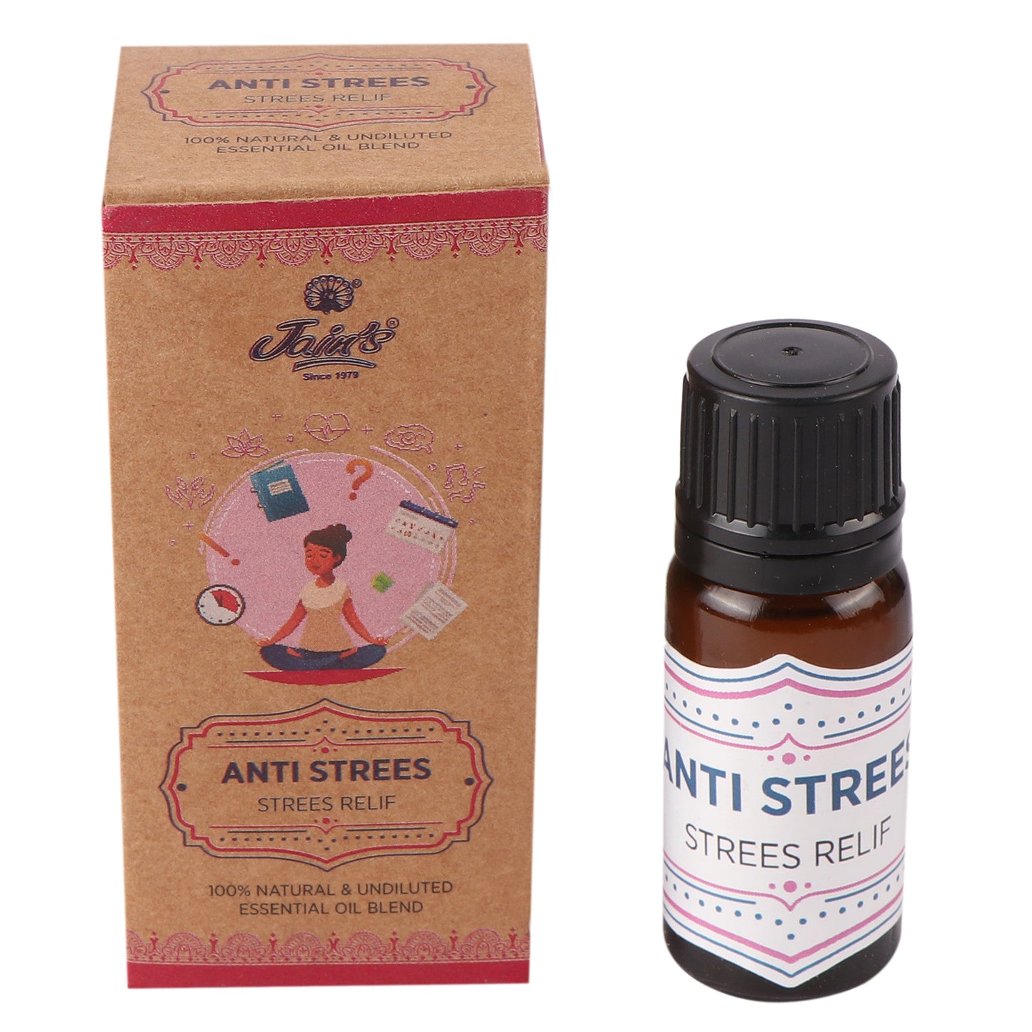 ANTI STRESS ( PURE ESSENTIAL OIL BLEND ) 10 ML WITH DROPPER